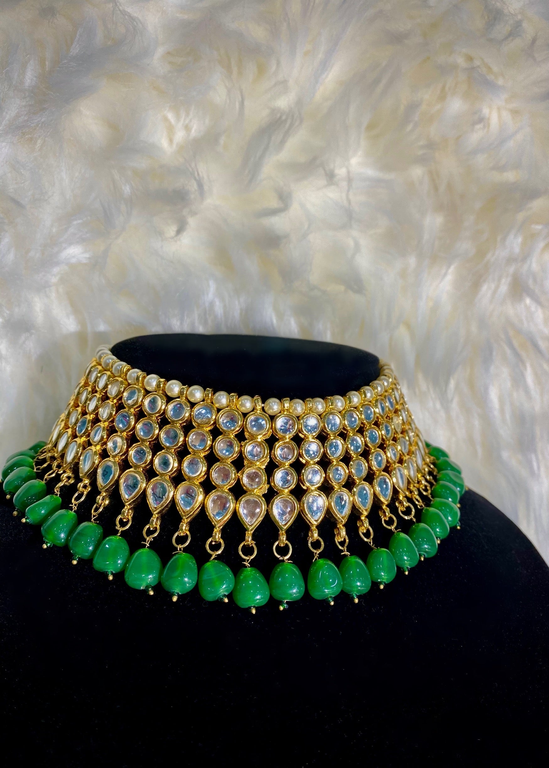 Nina Kundan Set White