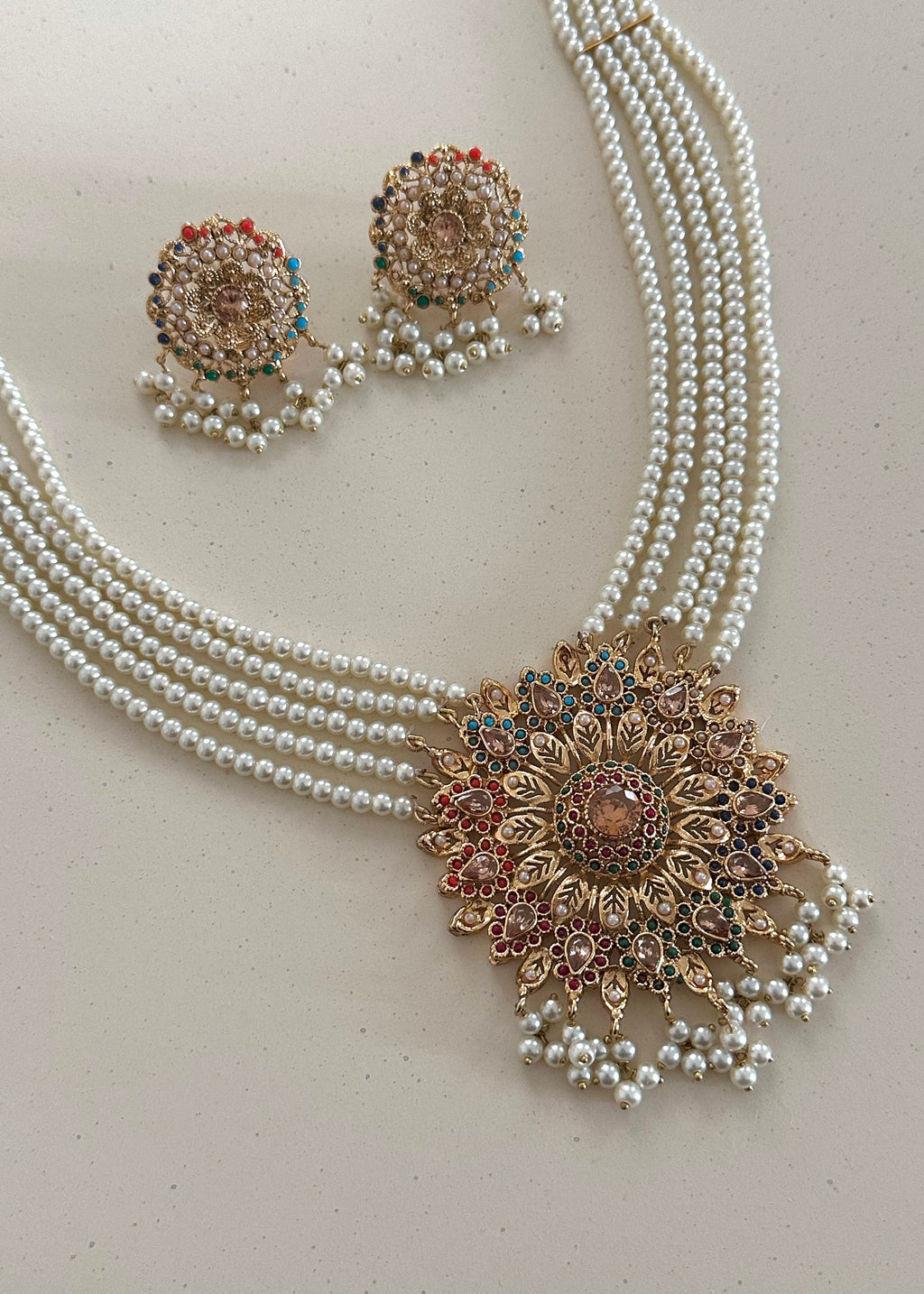 Stone Ranihaar Set Bronze
