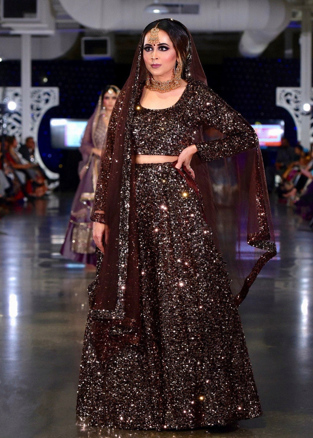 Bhano Lehenga Brown