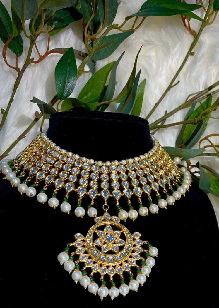 Nina Kundan Set Blue