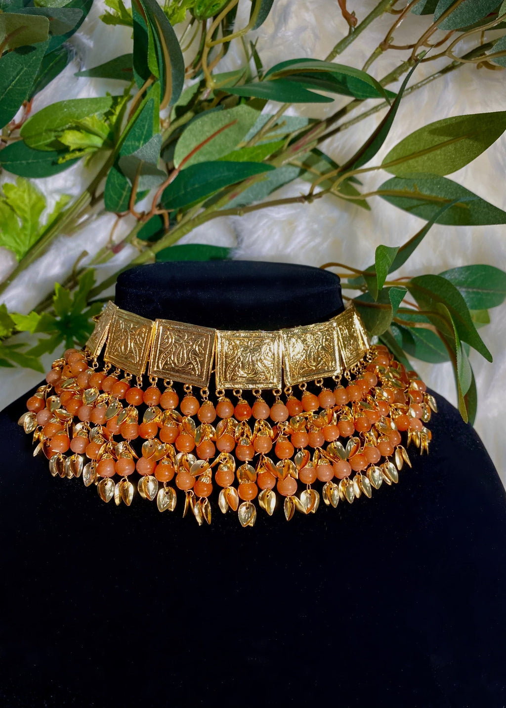Maya Pittal Patti Set Orange