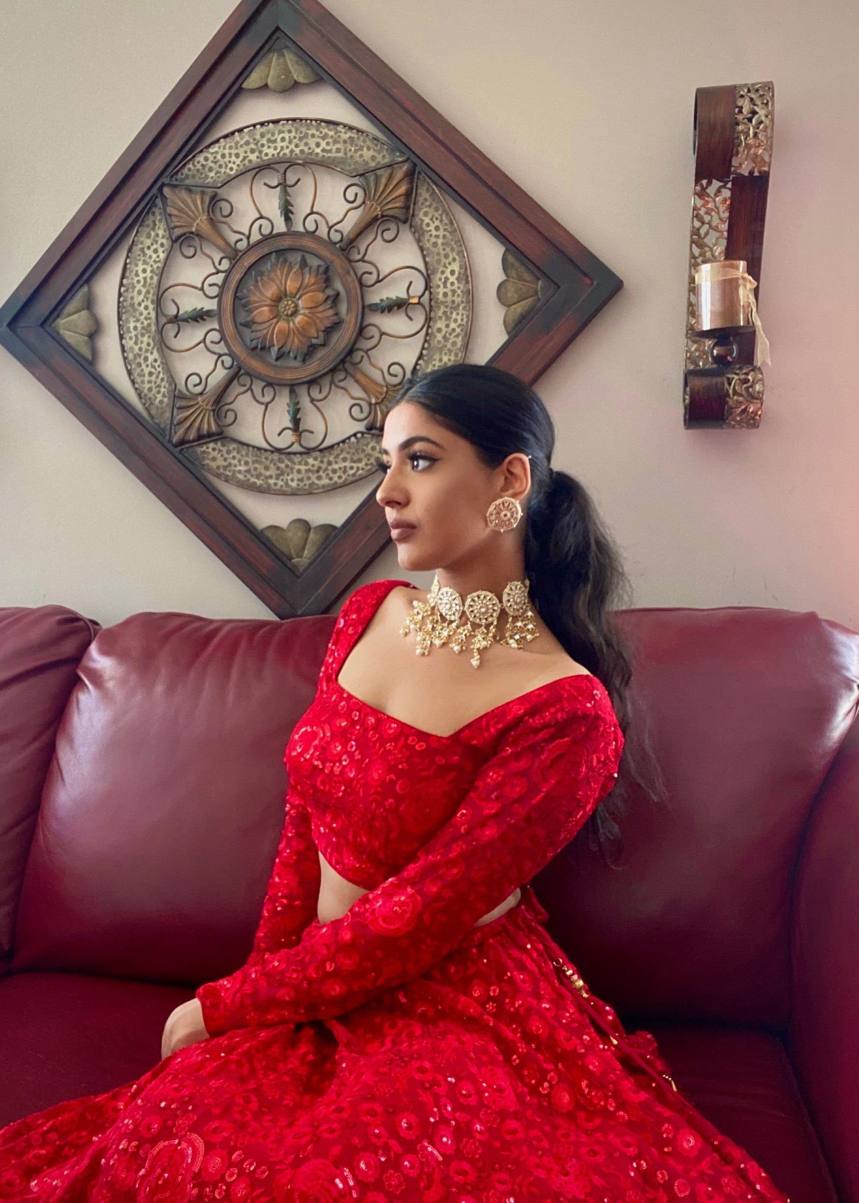 Ruby Lehenga Red