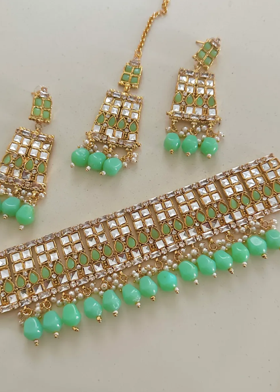 Mirror Choker Set Mint