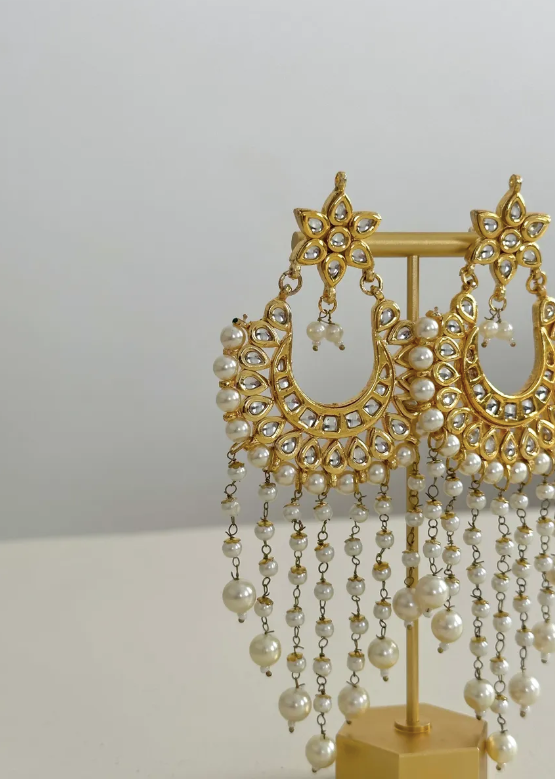 Anmol Earrings White